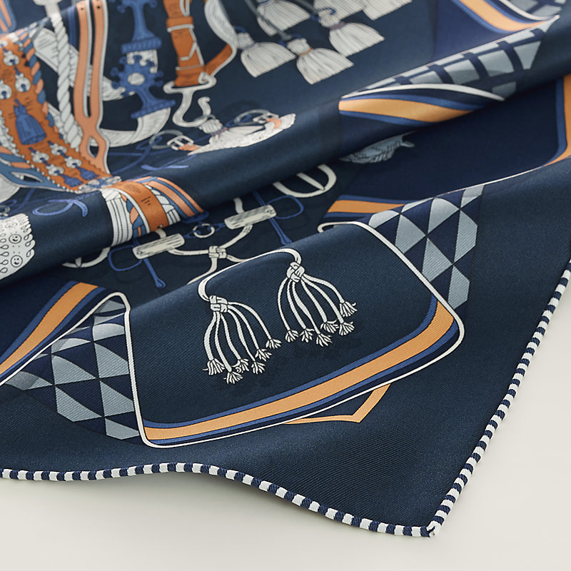 Bouquets Sellier scarf 70 - Blue | Hermès Mainland China